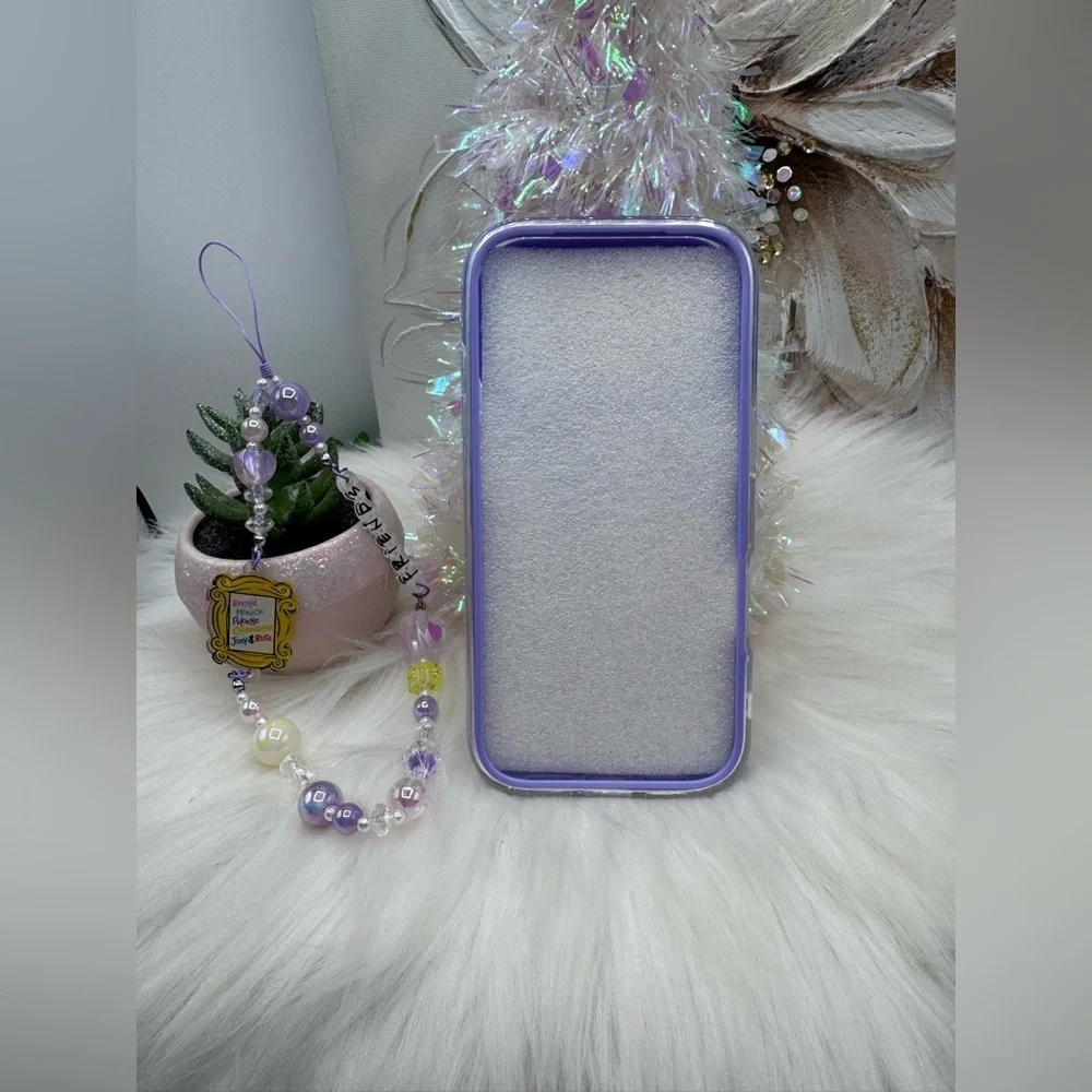 Friends Themed iPhone 17 Pro Case with Matching Beaded Strap